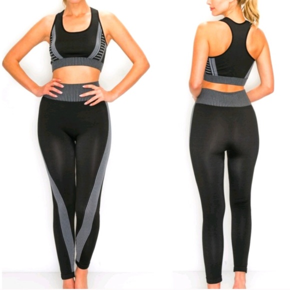 Pants - NEW 2 Piece Workout Loungewear Set Comfortable Yoga Exercise Gym Run Leggings